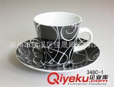 高温釉上贴花80CC精美陶瓷咖啡杯碟套装——潮州市枫溪区佳晟陶瓷制作厂批发供应